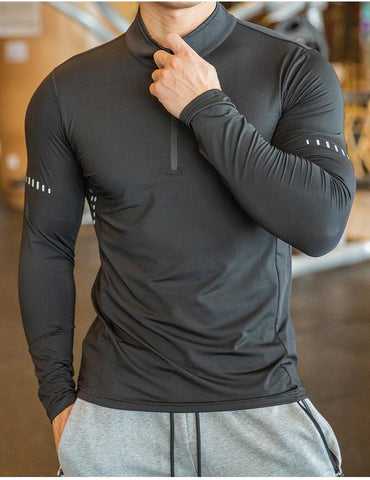 Men's Tight Running T-shirt Fitness Tight Long Sleeve Sweatshirt-Veeddydropshipping