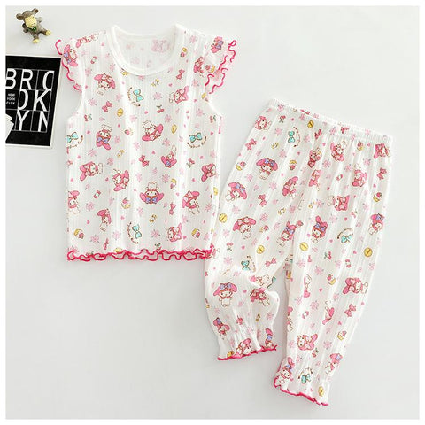 Summer Pajamas for Girls 2023 Children Sleepwear Cotton Kids Pijama-TB01050-Veeddydropshipping