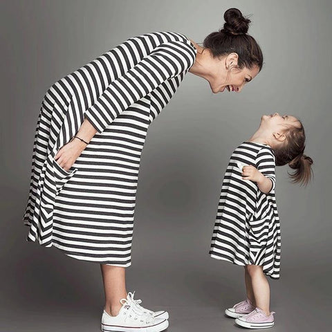 Teenager Girl&#39;s Summer Striped Milk Silk Fiber 2/3 Sleeve Loose Causal-TB00900-Veeddydropshipping