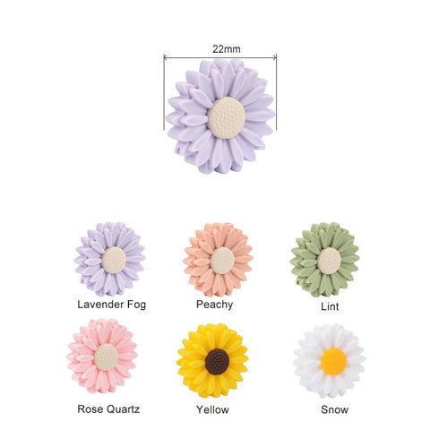 Sunflower Mini Silicone Beads DIY Pacifier Chain Baby  -JW01535-Veeddydropshipping
