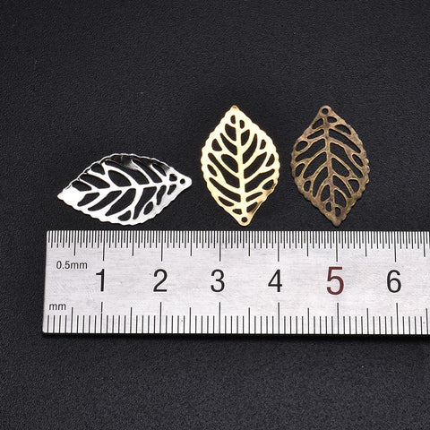50Pcs Leaves Filigree Metal Crafts Jewelry DIY Wedding -JW00529-Veeddydropshipping