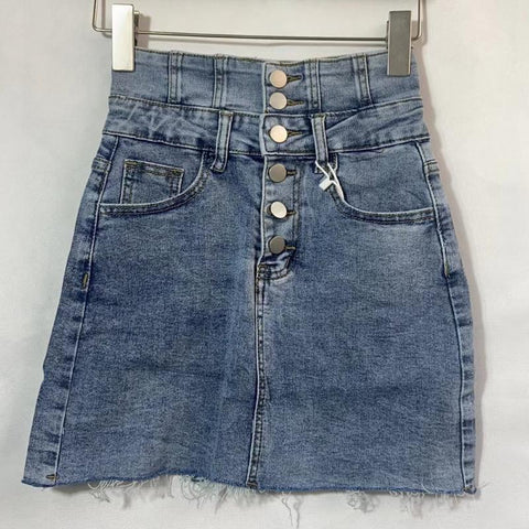 Vintage High Waist Denim Skirt-WF00614-Veeddydropshipping