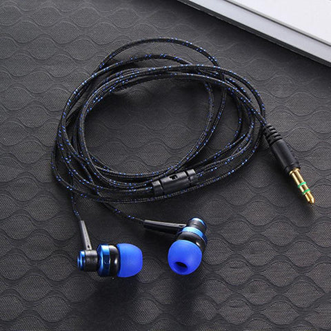 Wired Earphone Stereo Weave Cable Earphone Headset-Veeddydropshipping
