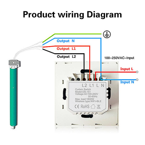 WiFi Tuya Smart  Automatic Curtain Blind Switch for Electric Motorized Roller-TI01061-Veeddydropshipping