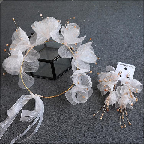 Beautiful Flower dreamy  headband Wedding hair accessories  -JW00492-Veeddydropshipping