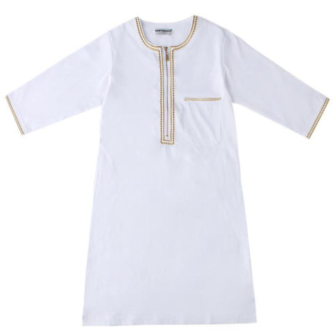 Spring And Autumn Teen Boys Solid Color Long Sleeve Robe Zipper-TB00915-Veeddydropshipping