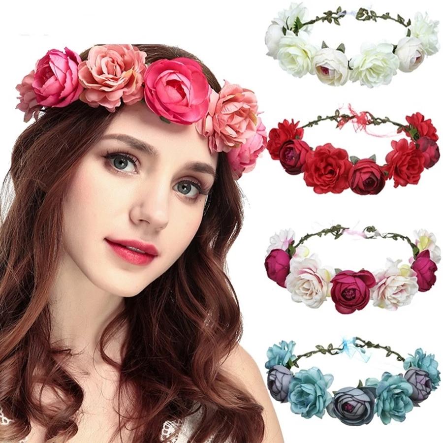 High Quality Spring Pearl Crowns Beach Wreaths Flower Headband -JW00454-Veeddydropshipping