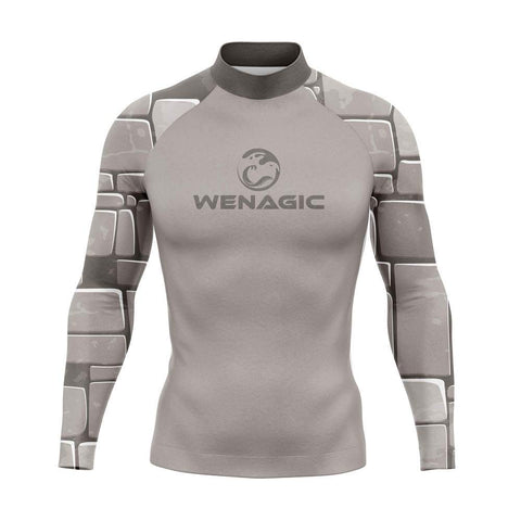 Men UV Protect Swimwear Camouflage Long Sleeve Swimsuit Rashguard Surfing -OS00261-Veeddydropshipping