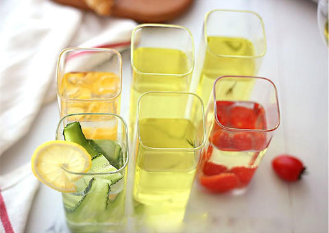 Square Glass Cup Mug Heat-Resistant Water Cups-HA01278-Veeddydropshipping