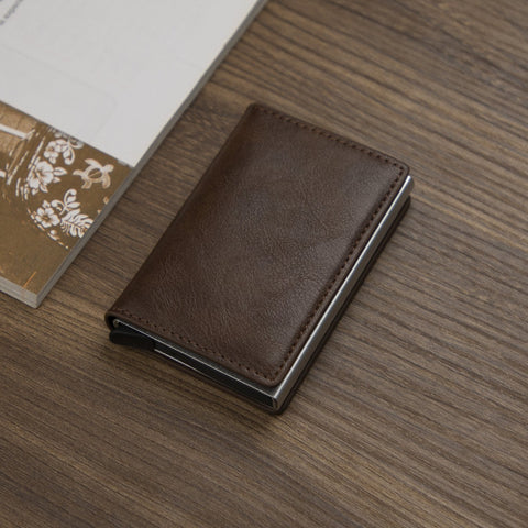 Credit Card Holder Men Wallet Coin Leather Wallet RFID Aluminium Box-BS00076-Veeddydropshipping