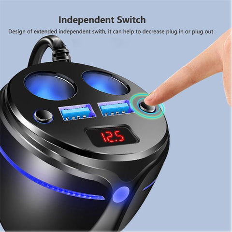 120W Car Charger for Cigarette Lighter 2-Sockets-PA01135-Veeddydropshipping