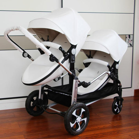 2023 New Twin baby strollers,Eggshel Double baby strollers,Luxury leather baby-TB00374-Veeddydropshipping