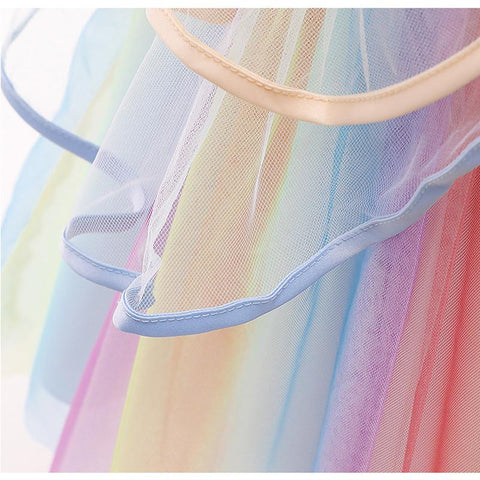 Baby Girls Unicorn Tutu Dress Pastel Rainbow Princess Girls Birthday Party-TB00830-Veeddydropshipping