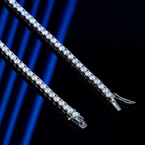 V-shaped Full Moissanite Tennis Necklace 925 Sterling Silver Chain-JW00084- Veeddydropshipping