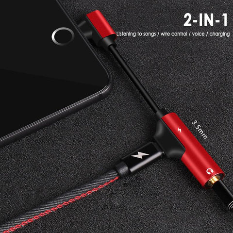 2 In1 Type C To 3.5mm  Jack Splitter Earphone Audio Convertor-Veeddydropshipping