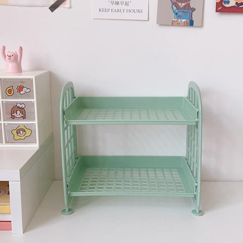 Double-layer Folding Desktop Shelf Small Size Storage-HA00888-Veeddydropshipping