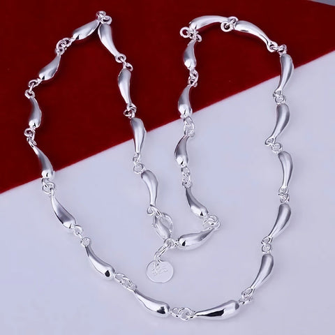 925 Sterling silver water drop chain necklaces earrings bracelets jewelry sets -JW00198-Veeddydropshipping