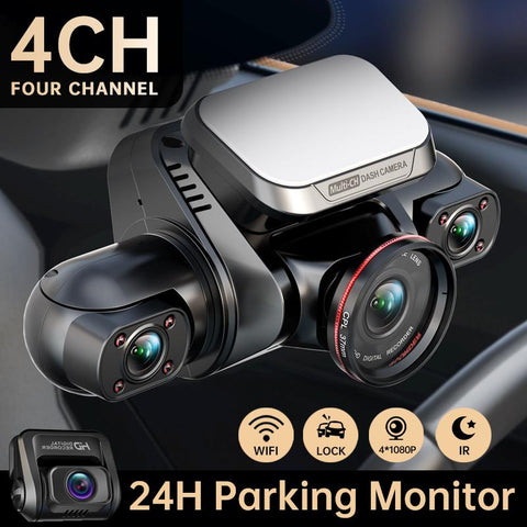 TiESFONG 360 Dash Cam M8S 4CH HD 4*1080P for Car DVR 24H Parking-AM00560-Veeddydropshipping