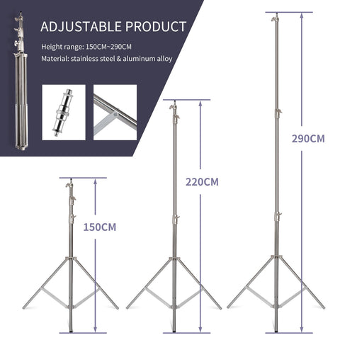 290cm Aluminum Alloy Light Stand for Camera Ring Light Live Youtube Cellphone -CE00302-Veeddydropshipping