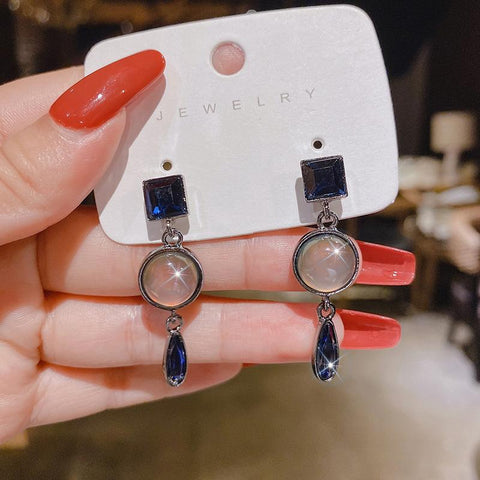 Fashion White Pearl Drop Earrings Zircon Wedding Earrings Jewelry Gift-JW01455-Veeddydropshipping