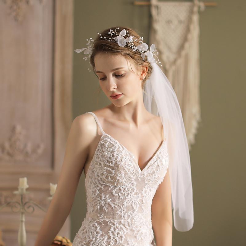 Bride Veils Hairband Wedding Soft Tulle-WF01457-Veeddydropshipping