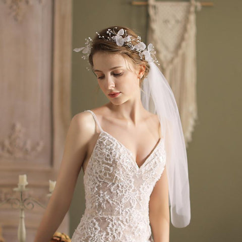Bride Veils Hairband Wedding Soft Tulle-WF01457-Veeddydropshipping