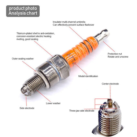 1 Pcs Head Motorcycle Platinum Nozzles Spark Plugs D8TC Level 3-AM00121-Veeddydropshipping