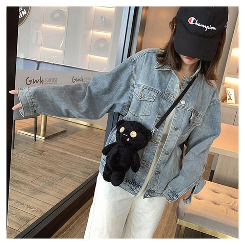 NEW Button Bear Baby Plush Backpack Children's Plush Bear Toy Bag-TB00026-Veeddydropshipping
