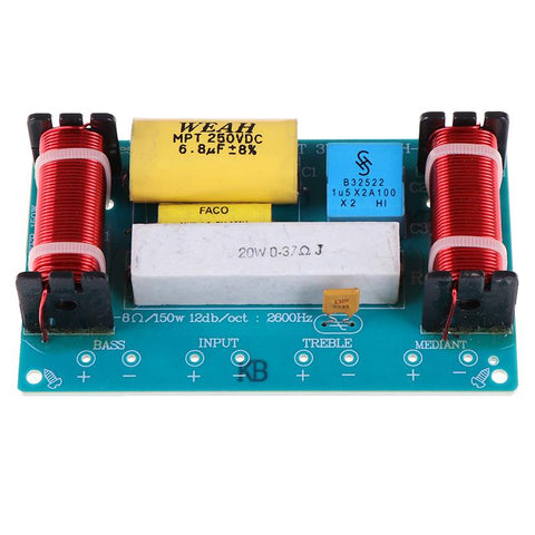1pc Speaker 3 Way Audio Frequency Divider Treble + Midrange + Bass -CE00902-Veeddydropshipping