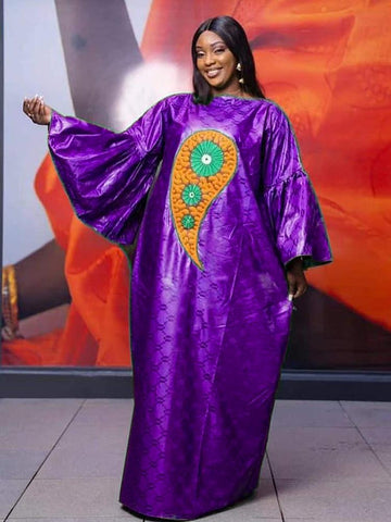African Bazin Riche Dresses For Women-WF01667-Veeddydropshipping