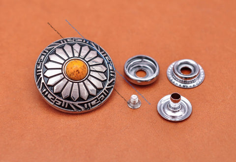 Turquoise Concho Snap Button Connector For DIY Leathercraft-BS00713-Veeddydropshipping
