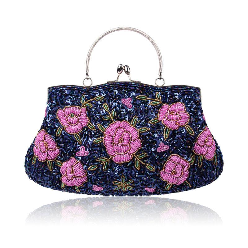 Evening Bags Handmade Beaded Flower Fine Party Purses-BS00233-Veeddydropshipping