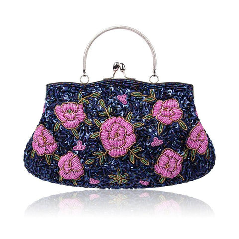 Evening Bags Handmade Beaded Flower Fine Party Purses-BS00233-Veeddydropshipping
