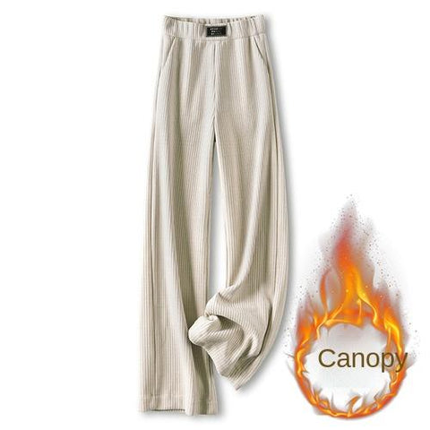 women wide leg pants Plush Length Trousers-WF00620-Veeddydropshipping