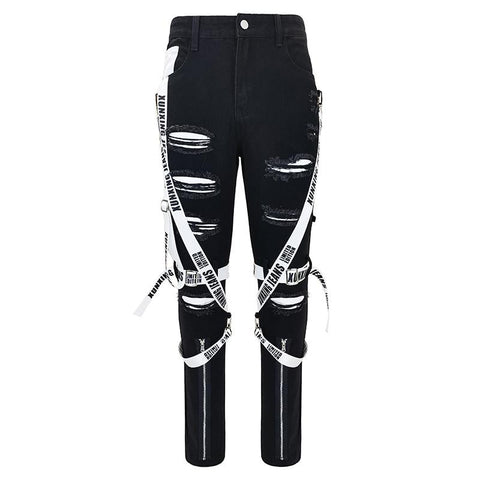 Skinny Slim Straight Pants New Fashion Black Youth-MF00613-Veeddydropshipping
