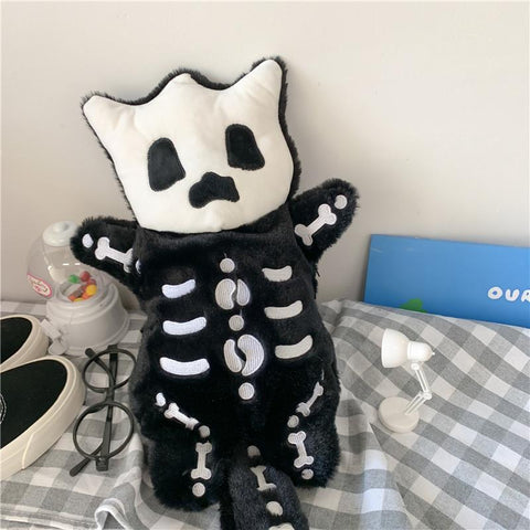 Funny Little Monster Skeleton Plush Backpack Cartoon-TB00066-Veeddydropshipping