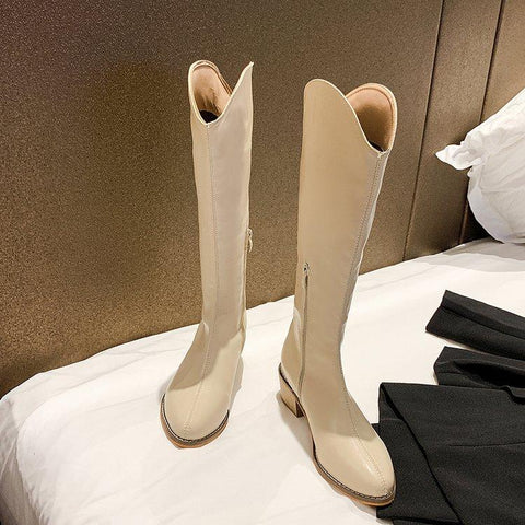 Wedges Long Boots Lady Riding Cowboy Boots Autumn-BS01026-Veeddydropshipping