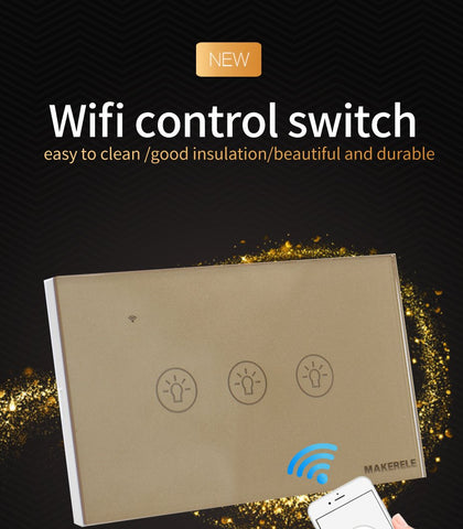 WiFi Smart Curtain Switch US Zero Firewire Touch Panel Life Tuya APP Suitable-TI01102-Veeddydropshipping