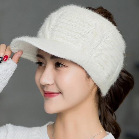 Baseball Caps Women Twist Knit Hats-WF01356-Veeddydropshipping