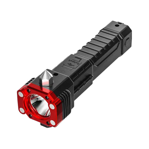 USB Charging Super Bright LED Flashlight with Safety Hammer Side Light Torch-TI00773-Veeddydropshipping