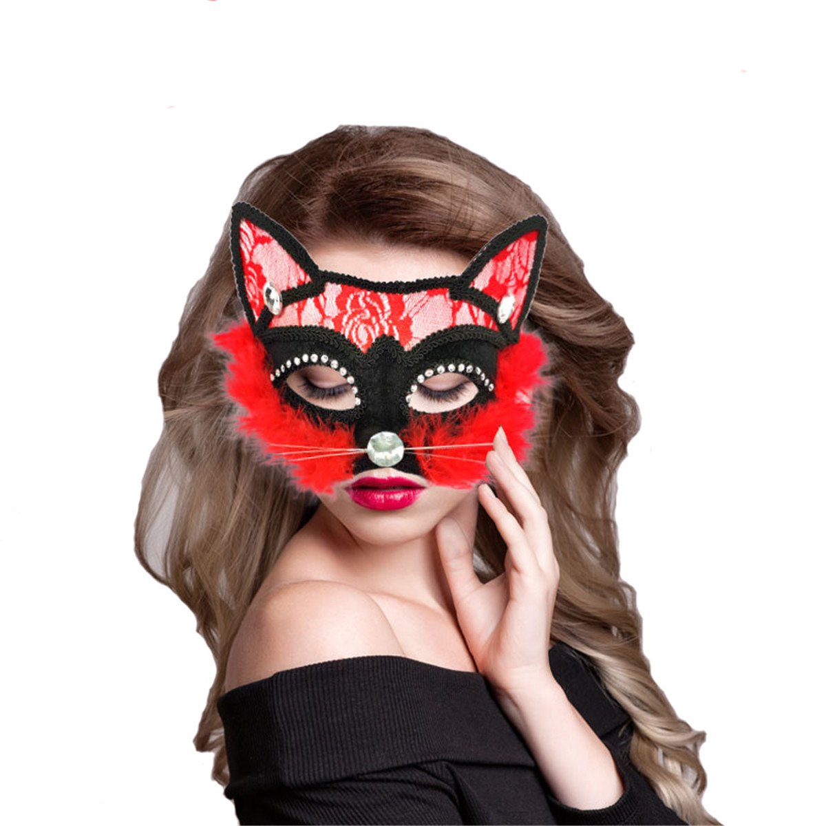 Cosplay Leather Cat Mask Bdsm Fetish-WF01613-Veeddydropshipping