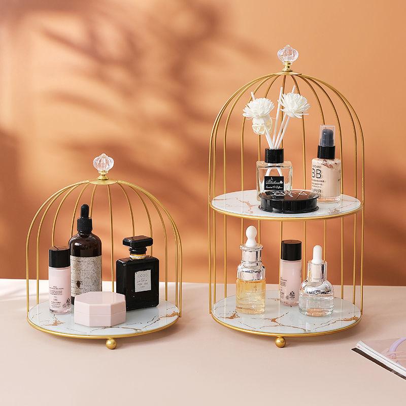 Metal Bird Cage Cosmetic Storage Organizer Lipstick-HA00790-Veeddydropshipping