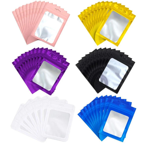 50pcs Iridescent Bag Transparent Laser Thicken Plastic Bags -JW01661-Veeddydropshipping