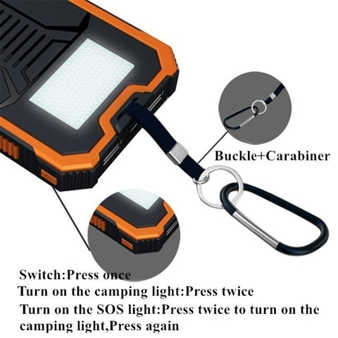 Solar Power Bank 80000 mAh Charger Power Bank Outdoor Portable Charging-PA00469-Veeddydropshipping