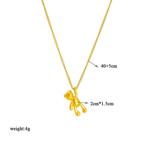 Stainless Steel Cute Bear Pendant Necklace For Women Fashion-JW01282-Veeddydropshipping