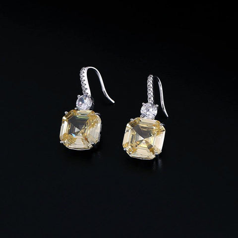 zirconia water drop fashion earring necklace jewelry sets -JW00236-Veeddydropshipping