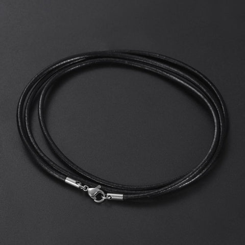Leather Necklace Chain For Women Men Stainless Steel -JW01224-Veeddydropshipping