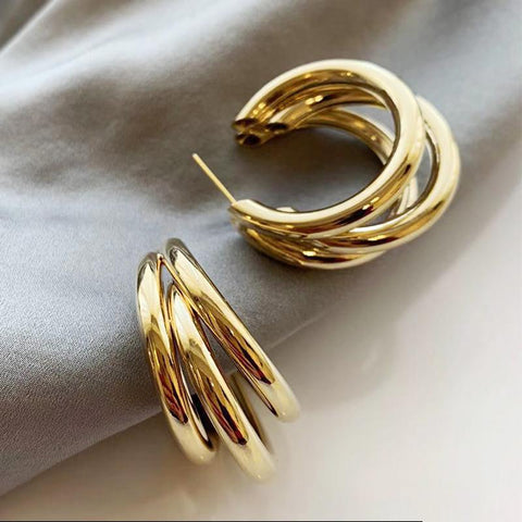 Round Drop Earring for Women Alloy Trendy Earrings Circle-JW01440-Veeddydropshipping