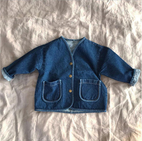 Baby Boys And Girls Denim Jacket Kids Denim Coat Spring And Autumn-TB01199-Veeddydropshipping