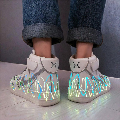 Sports Casual Shoes Student Fashion White Luminous-BS01341-Veeddydropshipping